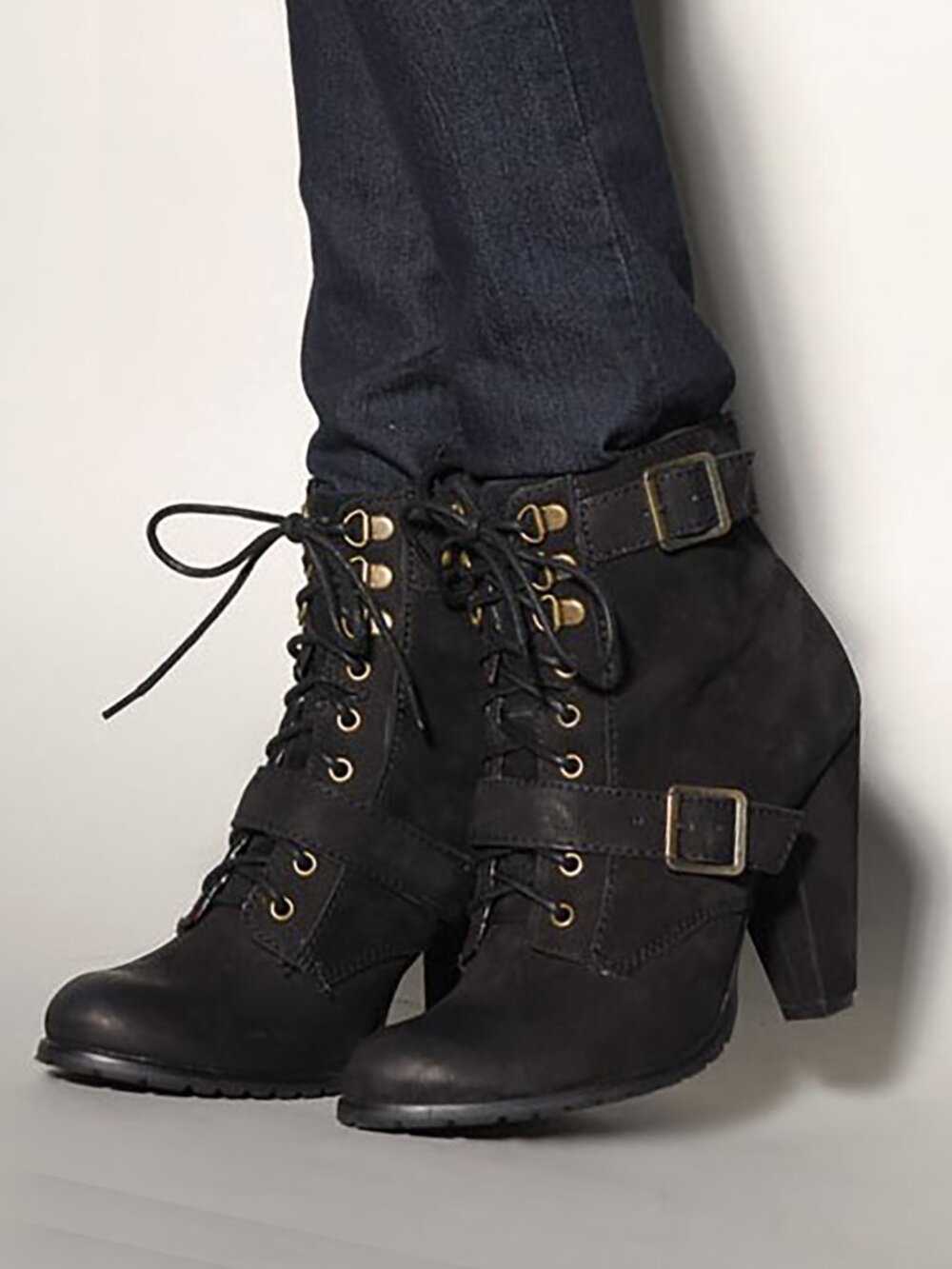 Seychelles Lace-Up Buckle Ankle Boots – Black – Size 8.5 – New